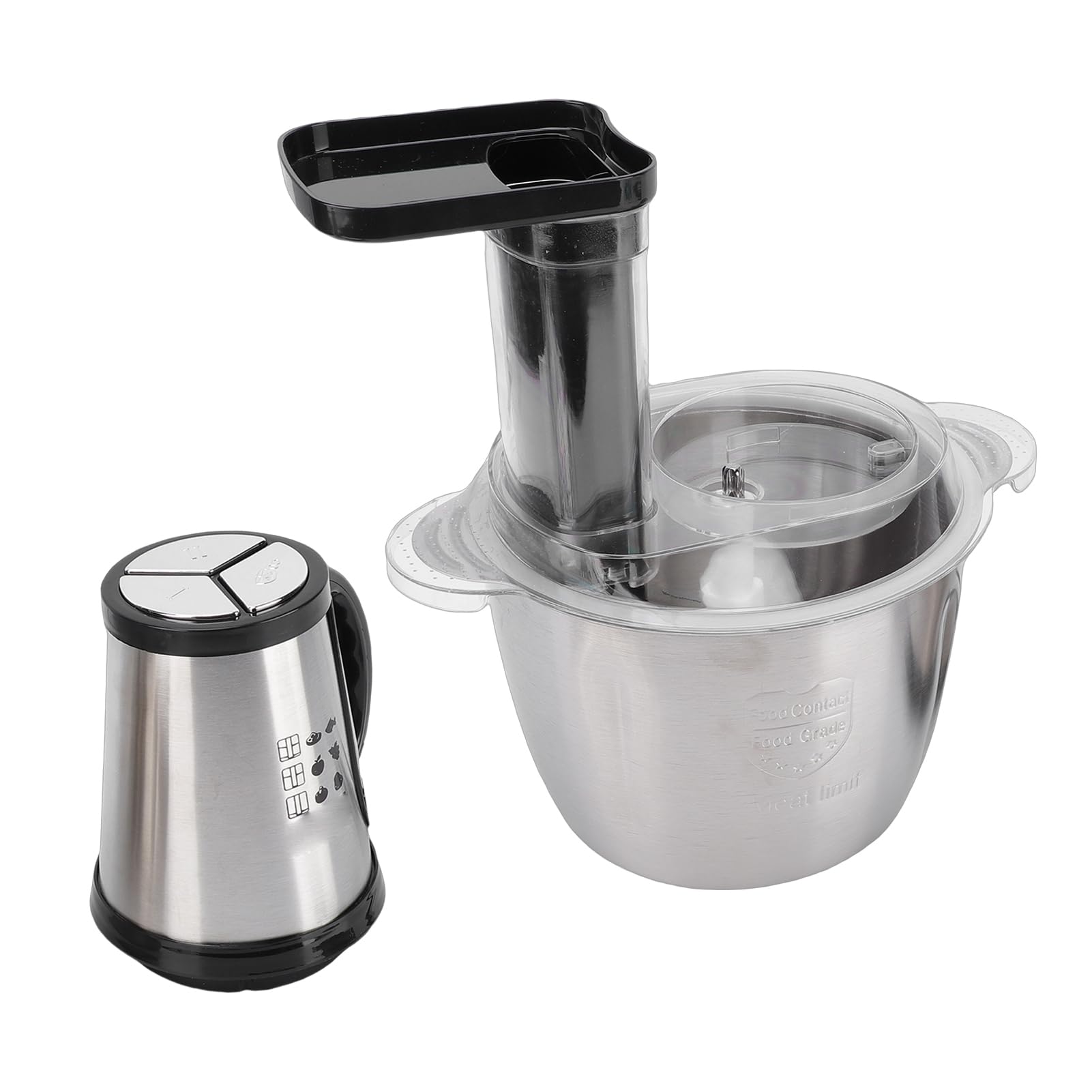 HEEPDD Procesador de Alimentos, Picadora de Carne, Picadora de Verduras, Motor de 300 W, Tazón de Acero Inoxidable de 3 Litros, Diseño Compacto de 9,8 X 12,6 Pulgadas para Preparación de Comidas en