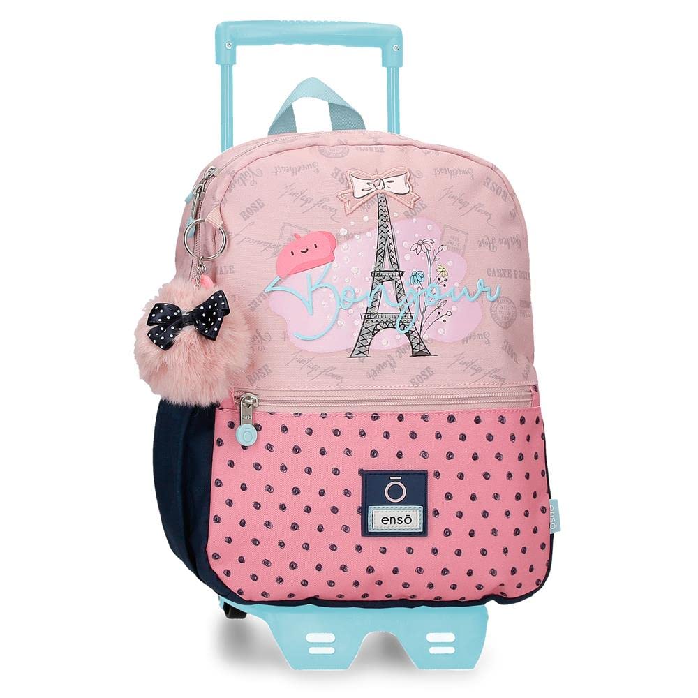Enso Bonjour Mochila Preescolar con Carro Rosa 25x32x12 cms Poliéster 9,6L