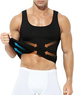 Men's Compression Shirt Undershirts Body Shaper Sleeveless Shirt Slimming Tank Top Gynecomastia Vest