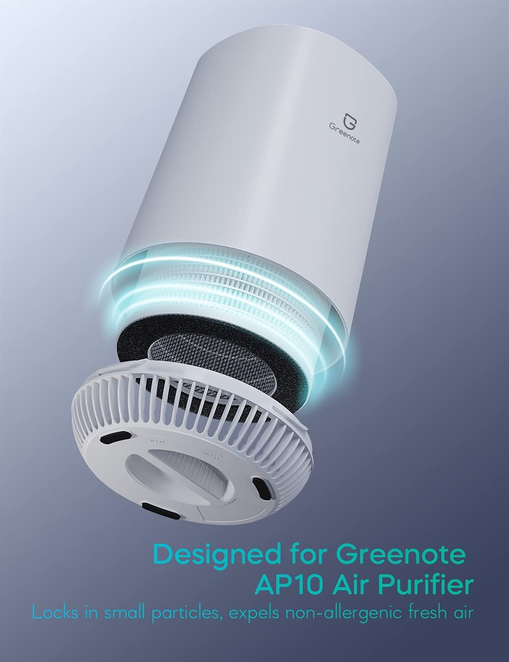 Greenote Air Purifier Replacement Filter, H13 True HEPA Filter, 3stage