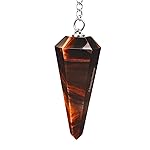 Amazing Gemstone Red Tiger Eye Crystal Pendulum for Divination - Certified Dowsing Crystals & Healing Stones for Chakra Balancing and Meditation - Enhance Reiki Spiritual Growth with Healing Crystal