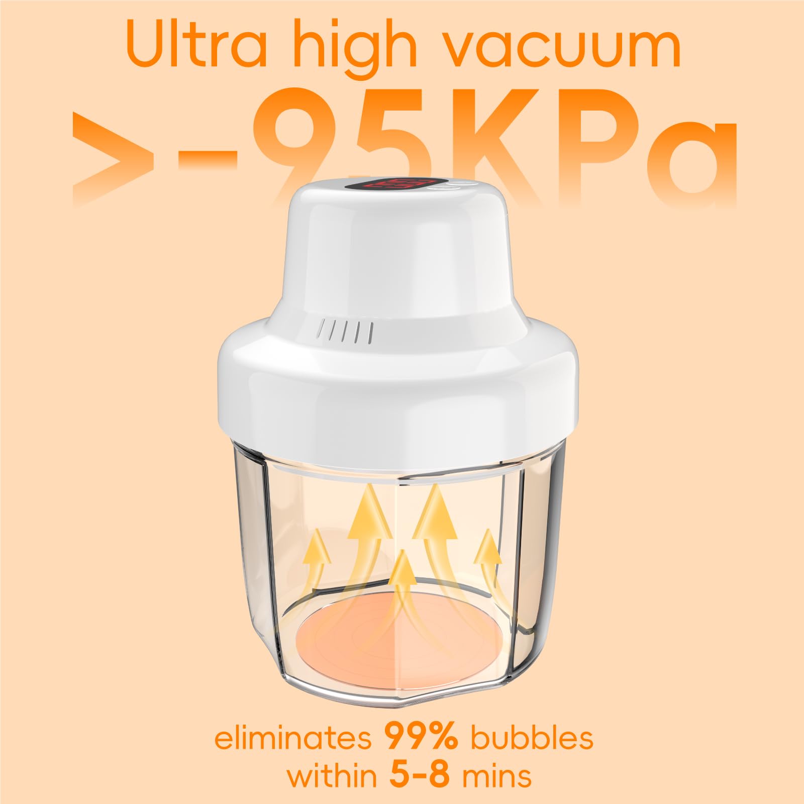 ISTOYO Smart Macchina Togli Bolle Resina, Rimuovere 99% Bolla in 5-8 Minuti, >95kPa Camera di Vuoto per Resina Epossidica, Resina UV, Artigianato Fai Da Te, Fabbricazione di Gioielli