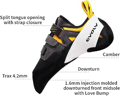 EVOLV Shaman Rock Climbing Shoes | Medium Volume, For Sport, Bouldering, Multi-Pitch Climbing