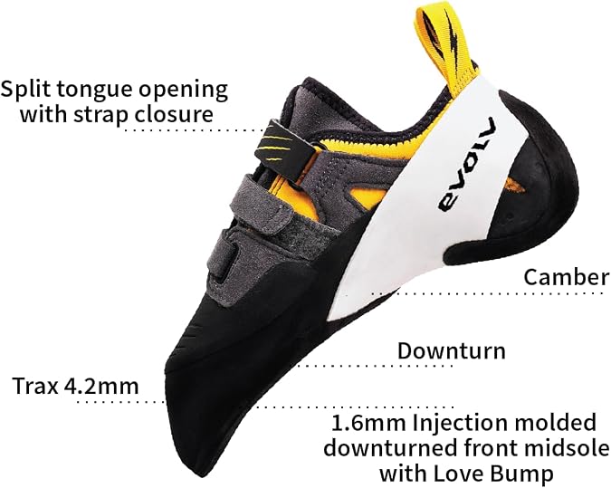 EVOLV Shaman Rock Climbing Shoes | Medium Volume, For Sport, Bouldering, Multi-Pitch Climbing