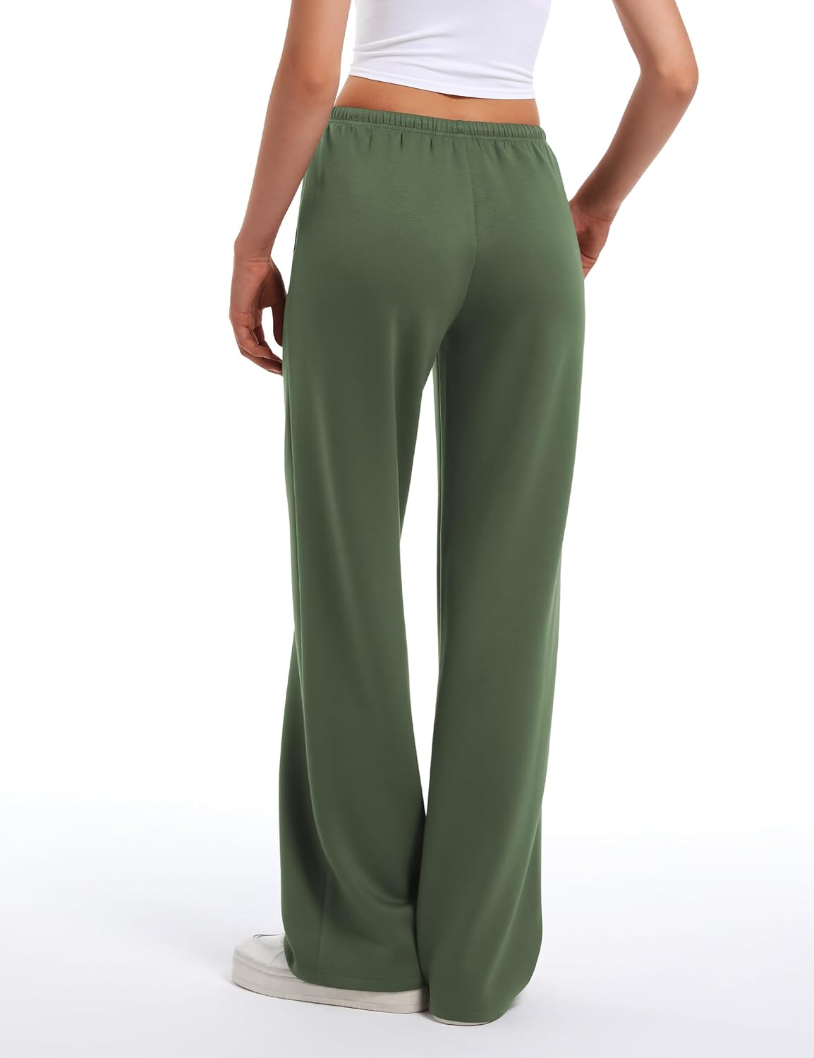 HeSaYep Women's Wide Leg Sweatpants Straight Leg Lowrise Sweat Pants Drawstring Elastic Low Waist Pants with Pockets - Image 2