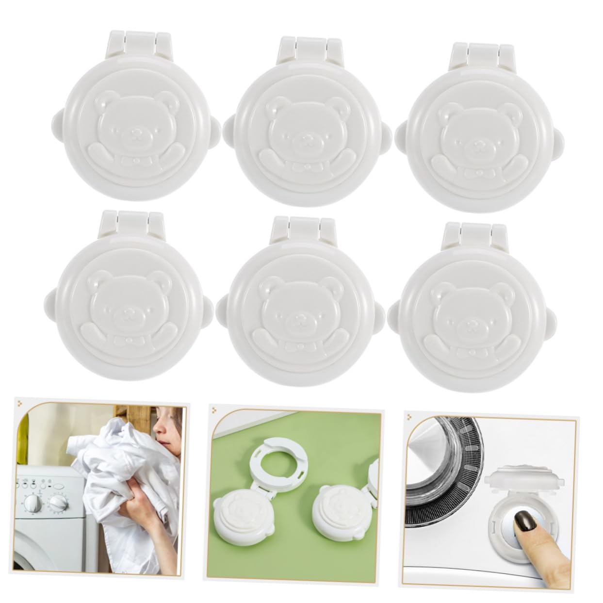 ERINGOGO 6pcs Gas Stove Knob Covers Child Safety Stove Guard Easy Operation One-Key Start Lock