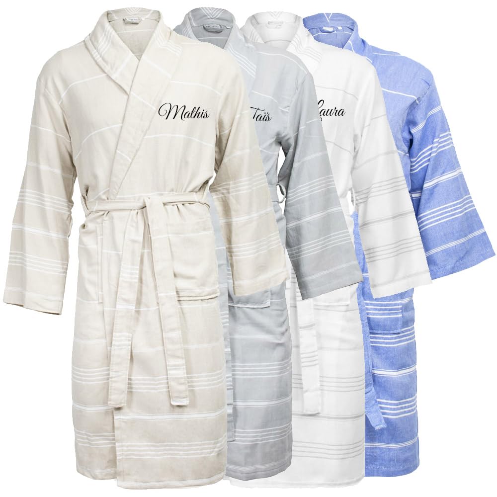 Peignoir hammam personnalisé avec un prénom, 150 gr 100% coton