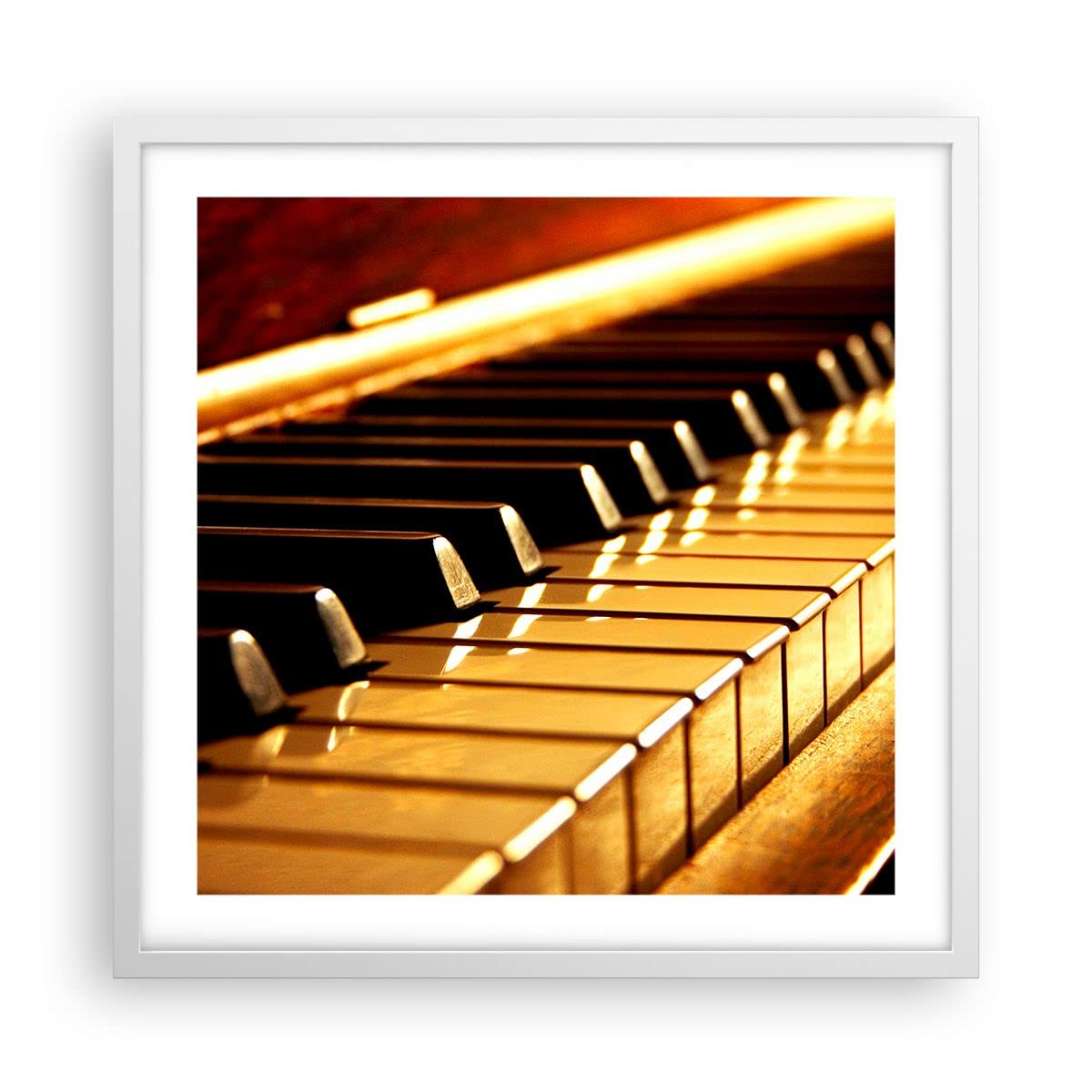 ARTTOR Poster 50x50 cm Wandbild Kunstdruck Musik - 2200 - P2W | Klavier Konzert Wandposter mit weißem Rahmen Wohnzimmer Schlafzimmer Küche Büro mit weißem Rahmen Wanddeko Kunstposter ARTTOR