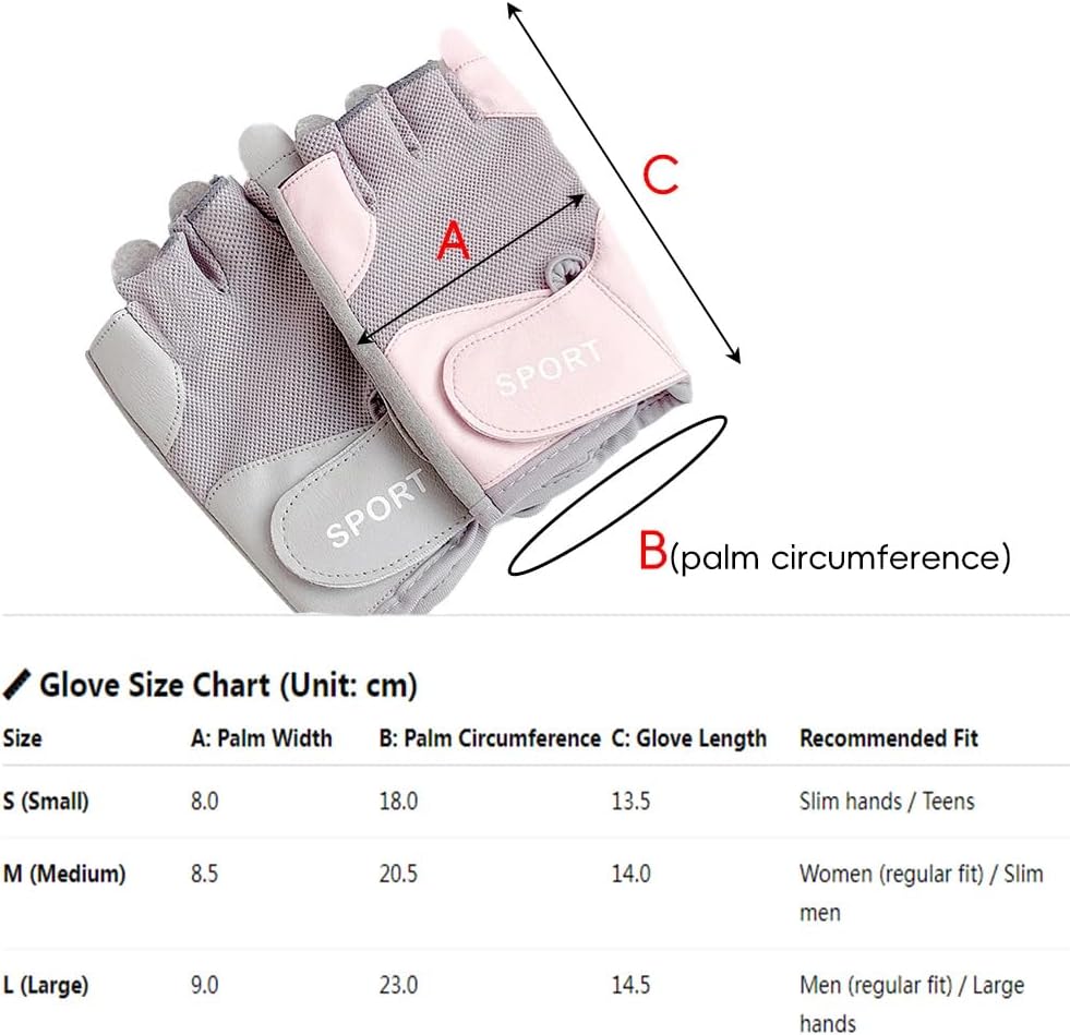 Utaly Women's Workout Gloves Fingerless Summer Gloves with Padded Breathable Mesh Non-Slip Sport Gloves for Cycling, Rowing