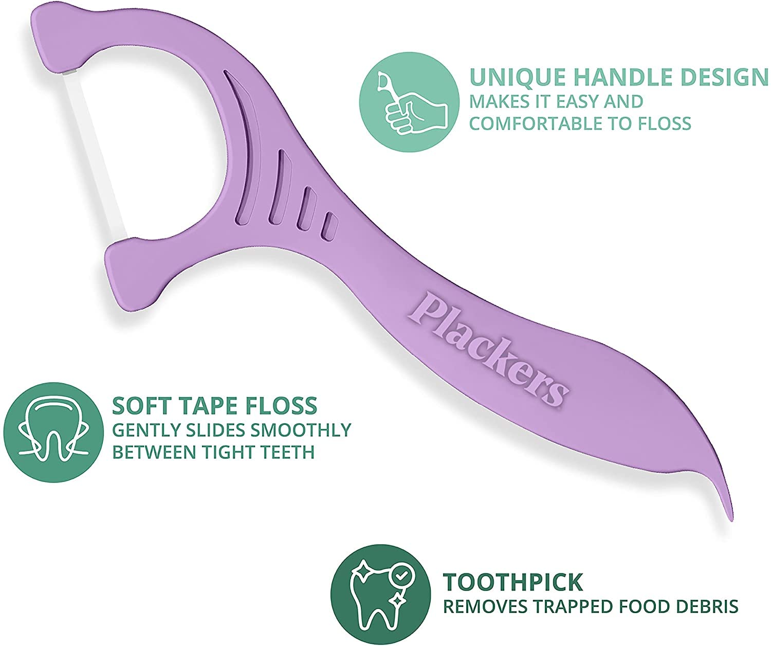 PLACKERS Gentleslide Dentla Flossers for Tight Teeth 90 ea (Pack of 6)