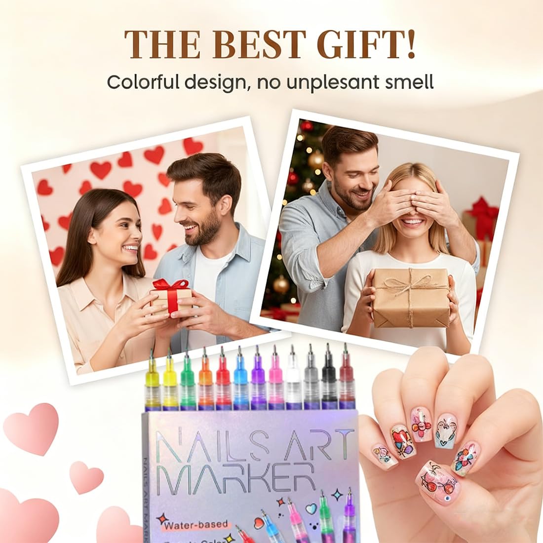 12 Colors Nail Art Pens Set, 2026 New Nail Art Markers Polish Pens for 3D Nail Art, Quickly Dry Nail Art Tools for Dotting Drawing Painting Point Liner DIY (3PCS)