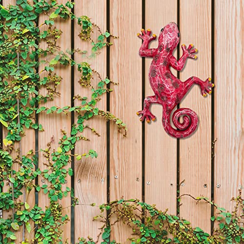 Seefun Resin Gecko Wall Decor Outdoor Garden Lizard Art Hanging Glass Sculpture Decorations For Bedroom, Living Room, Pario Or Fence #TOP5
