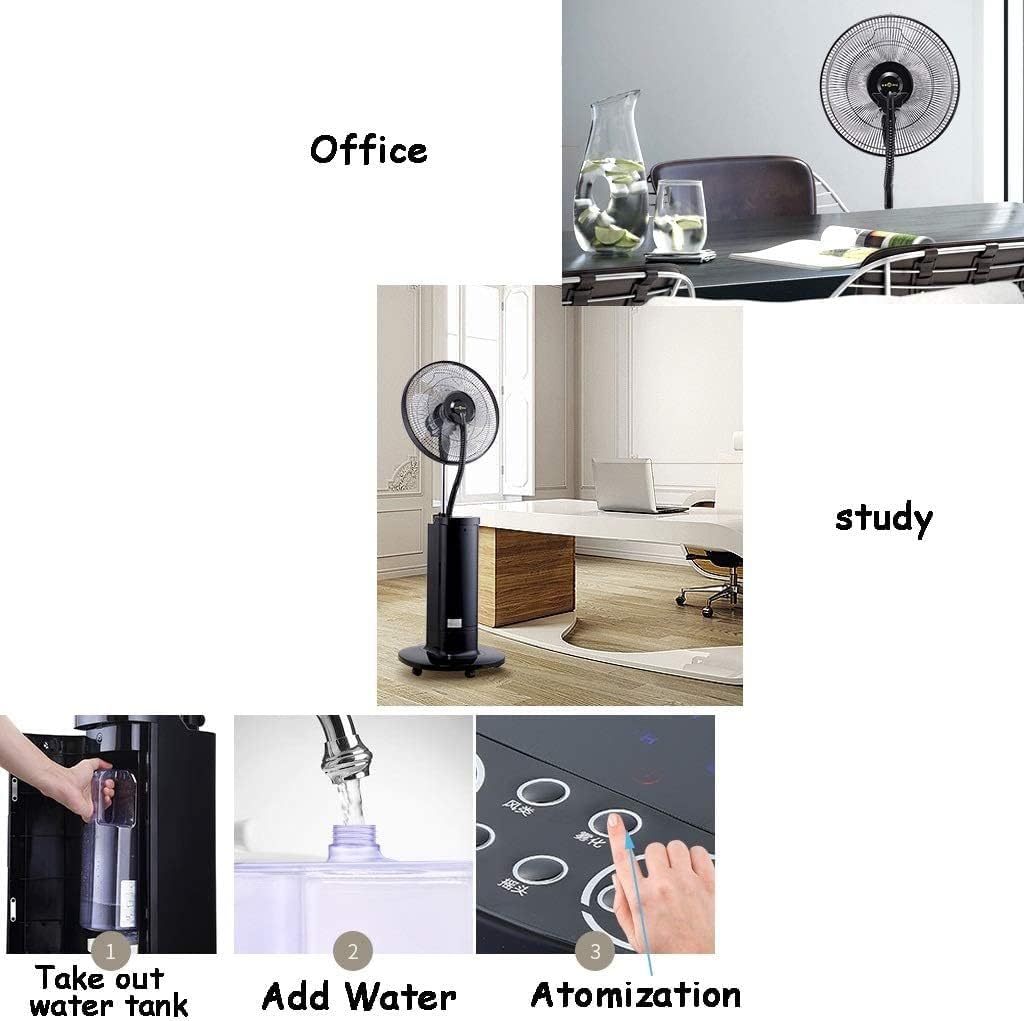 Pedestal Tower Fan Misting Fan with Oscillating Cooling Mist LED Display Silent Negative Ion Humidifier for Home Office Mobile Atomization Fan, Gold
