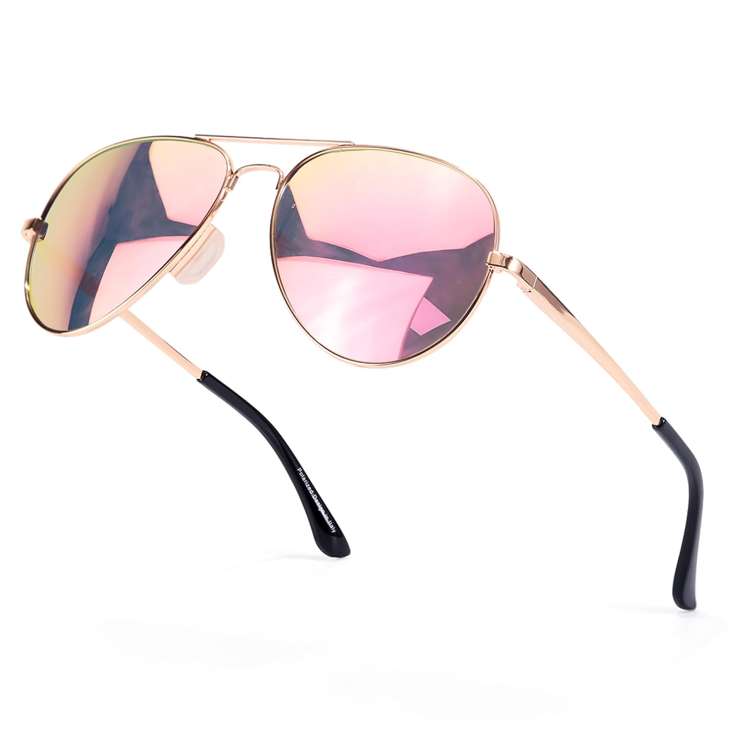 SIPHEW Womens Aviator Polarized Sunglasses - Oversized Mirrored Double Bridge Sunglasses w UV Protection for Women Men