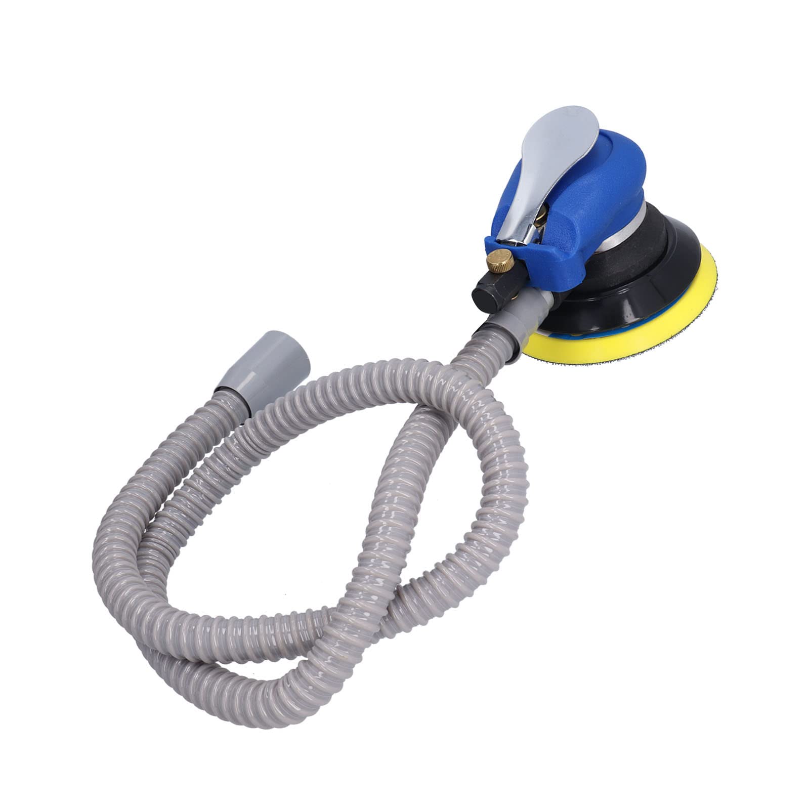 Lijadora neumática de 5 pulgadas, amoladora orbital, pulidora de vacío de alta velocidad para lijar y esmerilar, rotación excéntrica de 10000 RPM con extracción de polvo para repar (Estilo japonés)
