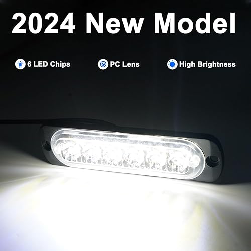 Miniatura 2 de GZ5CG 12V 24V Luz LED Blanca delgada de 6LEDs impermeable para UTV, camión, RV, cúpula, escalón, debajo del salpicadero, cama del camión, maletero,