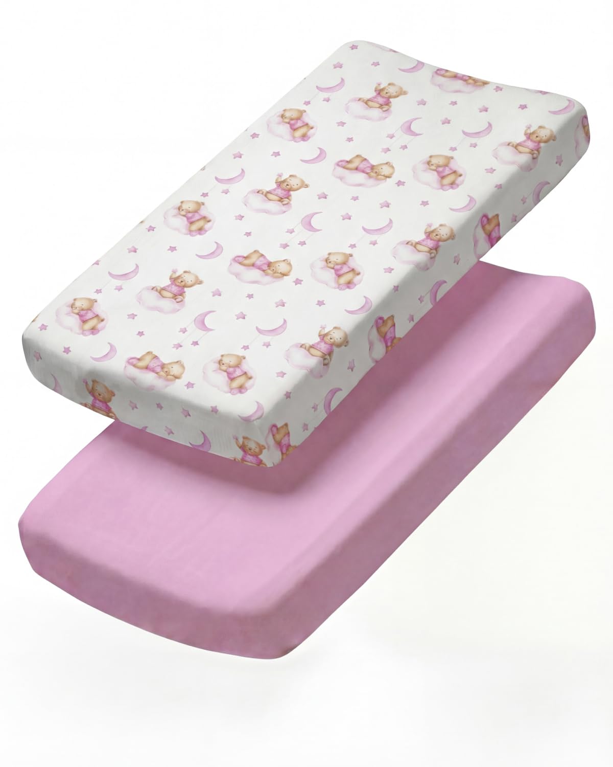 Changing Pad Cover - Pack of 2 Diaper Change Sheets - 32x16in, Dream Bear