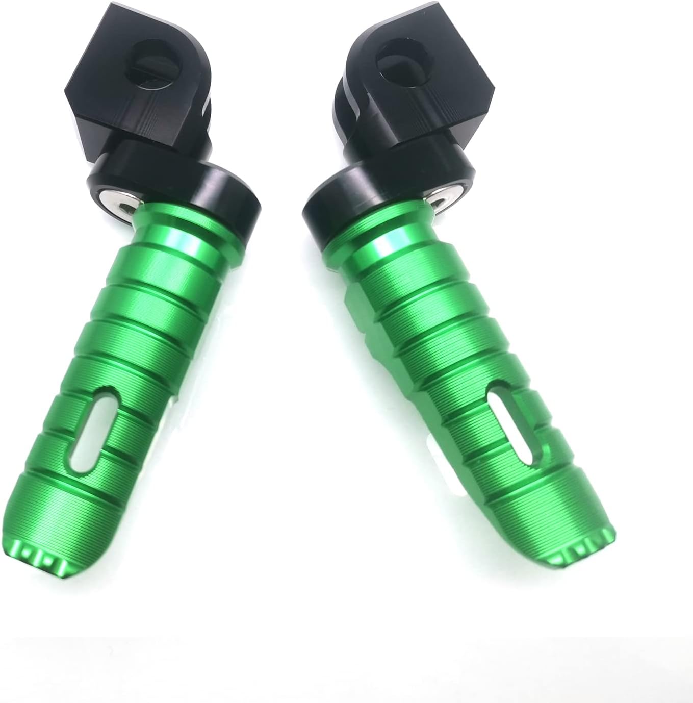 MZS Motorcycle Foot Pegs, Double Adjustable Front Rider Footpegs Footrest Rest Pedal Green Compatible with EX250 EX300 EX400 EX650 Z125 Z400 Z650 Z750 Z800 Z900 Z900RS Z1000 Z1000SX ZX6R ZX10R ZX14R