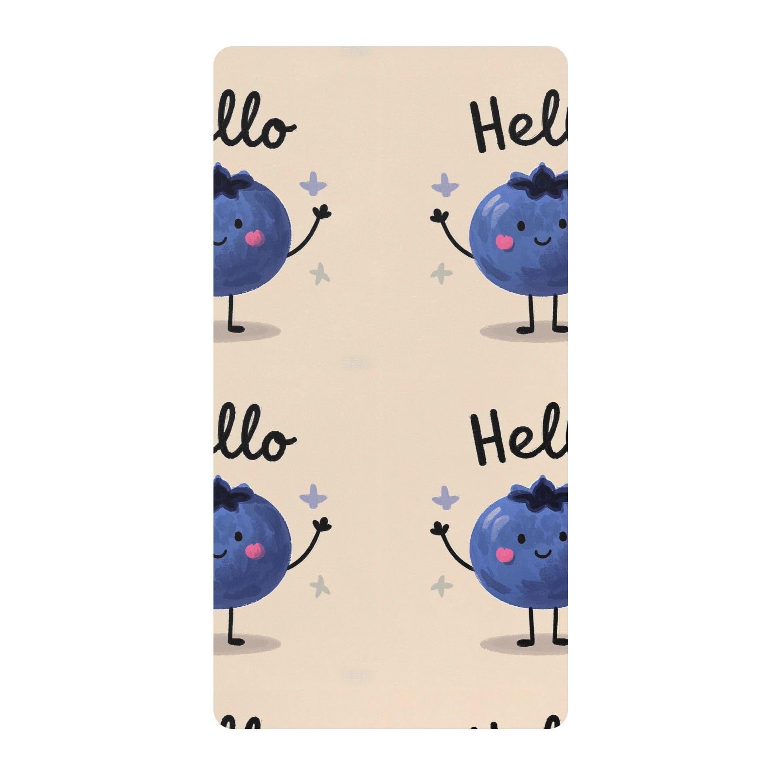 Hello Cartoon urocze niebieskie jagodowe prześcieradła do łóżeczka dla chłopców dziewczynek bawełniane prześcieradło dla niemowląt miękka elastyczna pościel dla malucha do przedszkola, 1 opakowanie
