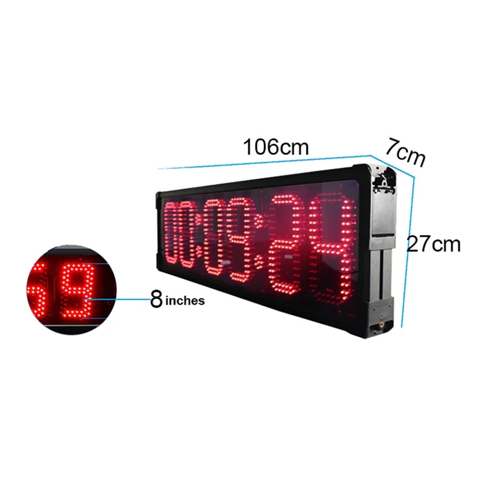 Temporizador impermeable de aleación aluminio con temperatura y clasificación IP65, perfecto for actividades al aire libre, 8 pulgadas
