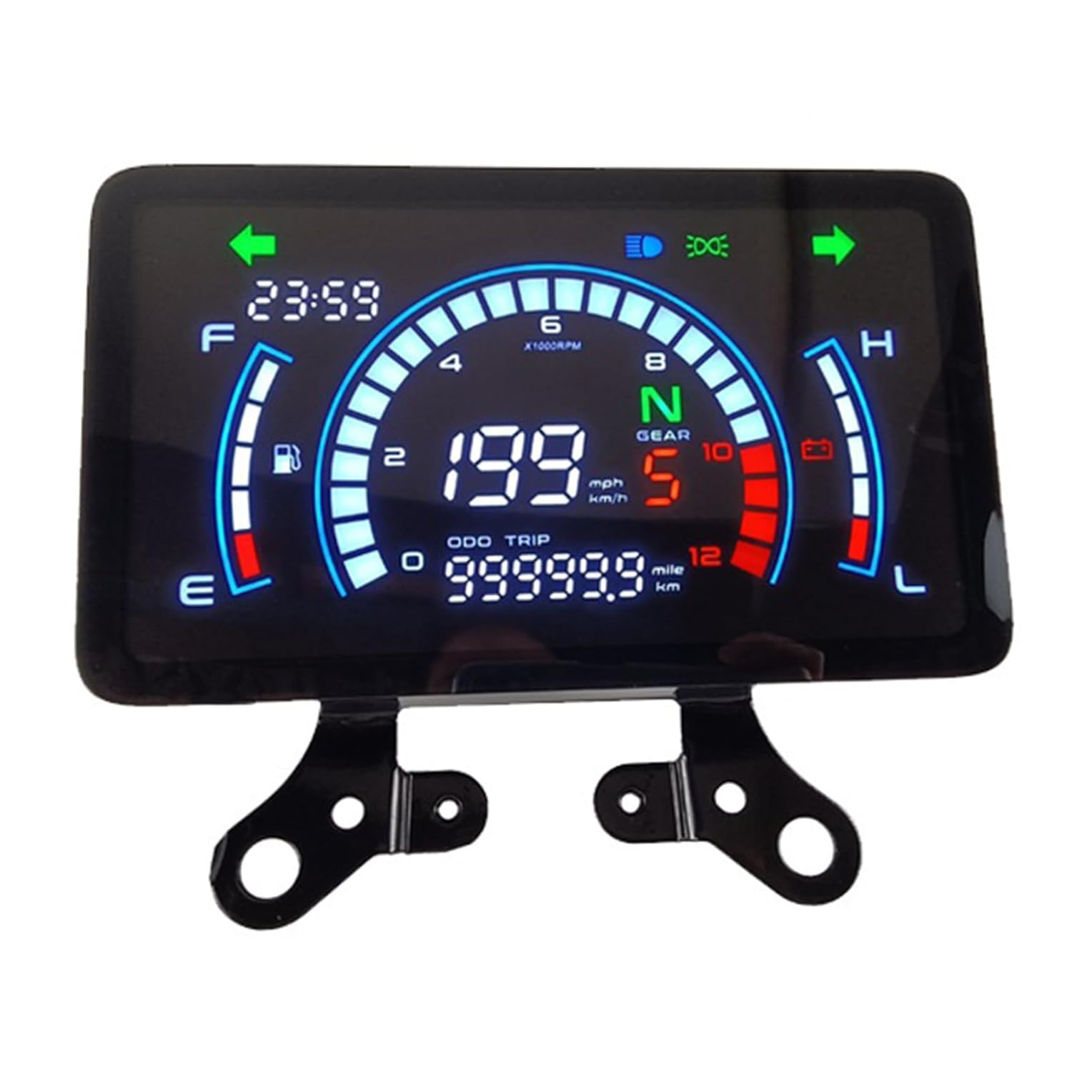 Digital Speedometer Dashboard Suitable for 150 12V Motorcycle Instrument Cluster LED Tachometer