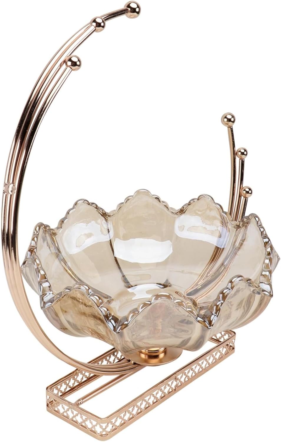 Luxshiny 1pc Decorative Glass Fruit Tray Nordic Style and Glass Fruit Bowl for Kitchen and Home Decor for Parties and Everyday Use