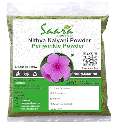 Guru 1.76 oz /50g Nithya Kalyani Powder Periwinkle Powder, Catharanthus Roseus, Old Maid Flower, Annual Vinca, Madagascar Powder