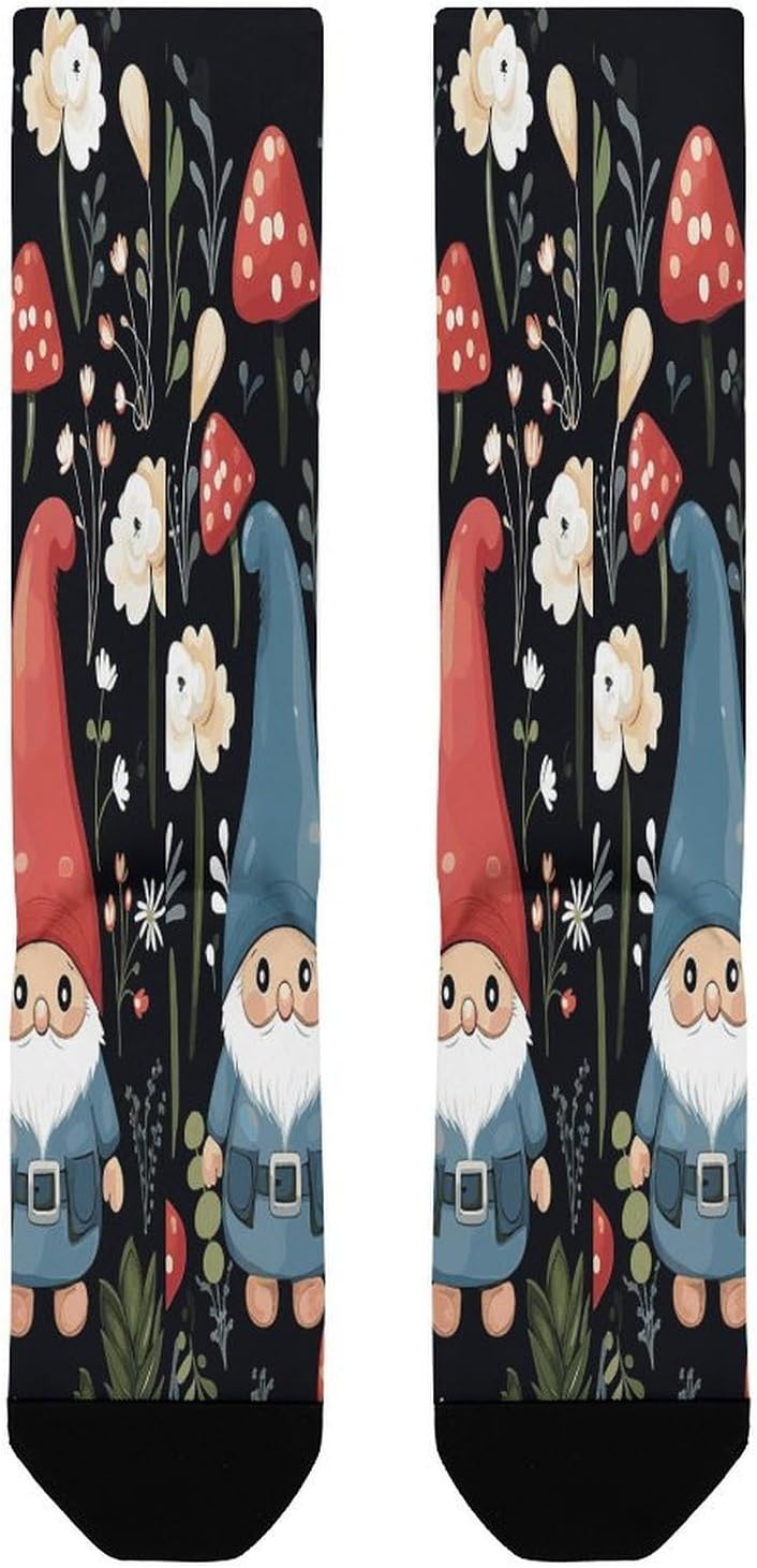 Cute Gnomes Crew Socks Calf Socks Athletic Crew Sock