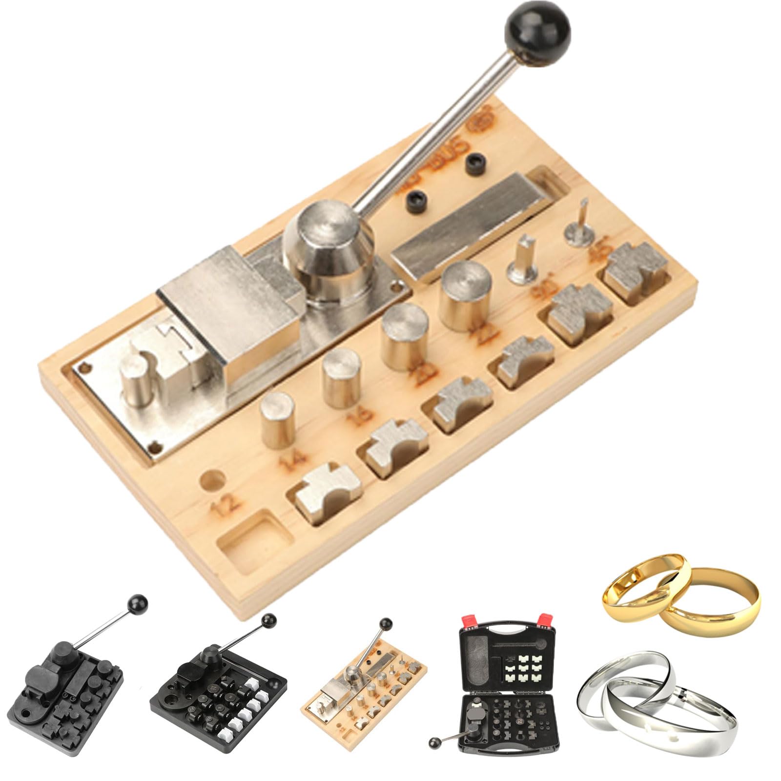 liucocotos Metal Wire Bending Jig Set with Adjustable Dies, 2025 New Wire Bending Jig Tool Wire Bender, Jewelry Spoon Ring Bender Tool Heavy Duty for DIY Rings, Bending Metals, Jewelry Making (Wood)