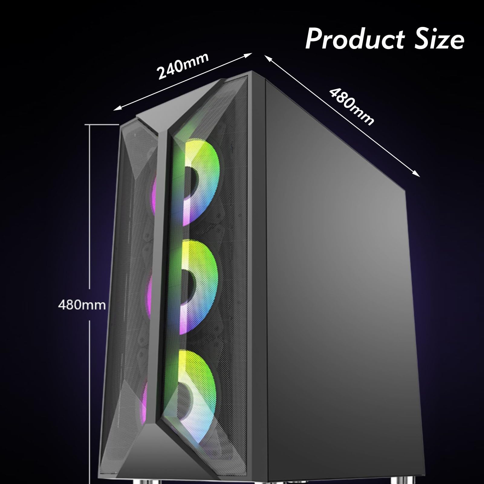 PCケース 本体 ブラック 強化ガラスサイドパネル Amazon.co.jp: コンピュータケース、ブラックゲームケース、強化ガラス