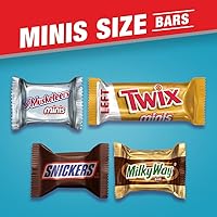 Vista 3 de Mars SNICKERS, TWIX, 3 MUSKETEERS & MILKY WAY Paquete Variado de Mini Barras de Chocolate Envueltas Individualmente, Surtido a Granel, Bolsa de 67.2