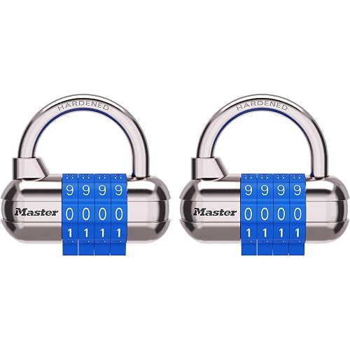Master Lock Resettable Combination Padlock, 2-Pack, 1523BLUEC2