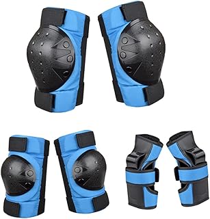 Kisangel Conjunto De Joelheiras Para Crianças Joelheiras Para Esportes Protetores De Mão Cotoveleiras Esportivas Protetores De Esportes Para Crianças Equipamento De Proteção Para Skate