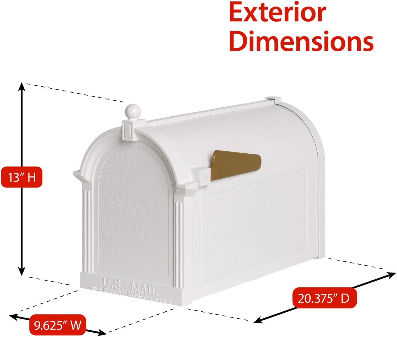 Whitehall™ Personalized Whitehall Premium Mailbox with Side Address Plaques & Post Package (4 Colors Available)