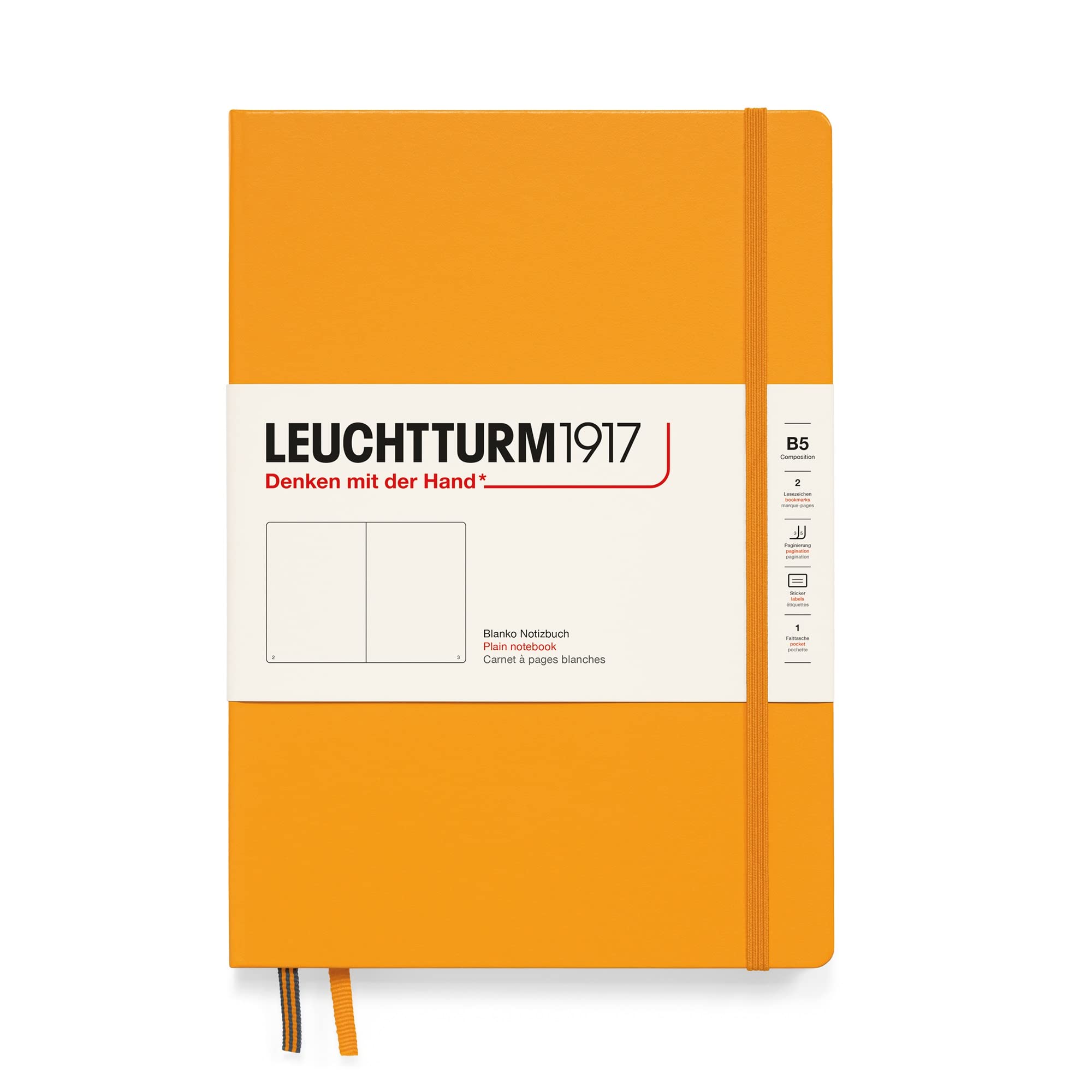 LEUCHTTURM1917 - Notebook Hardcover Composition B5-219 Numbered Pages for Writing and Journaling (Rising Sun, Plain)