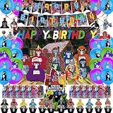 VR Gorilla Theme Party Supplies and Decorations, Game Birthday Party Kit Includes Banner, Cake Toppe
