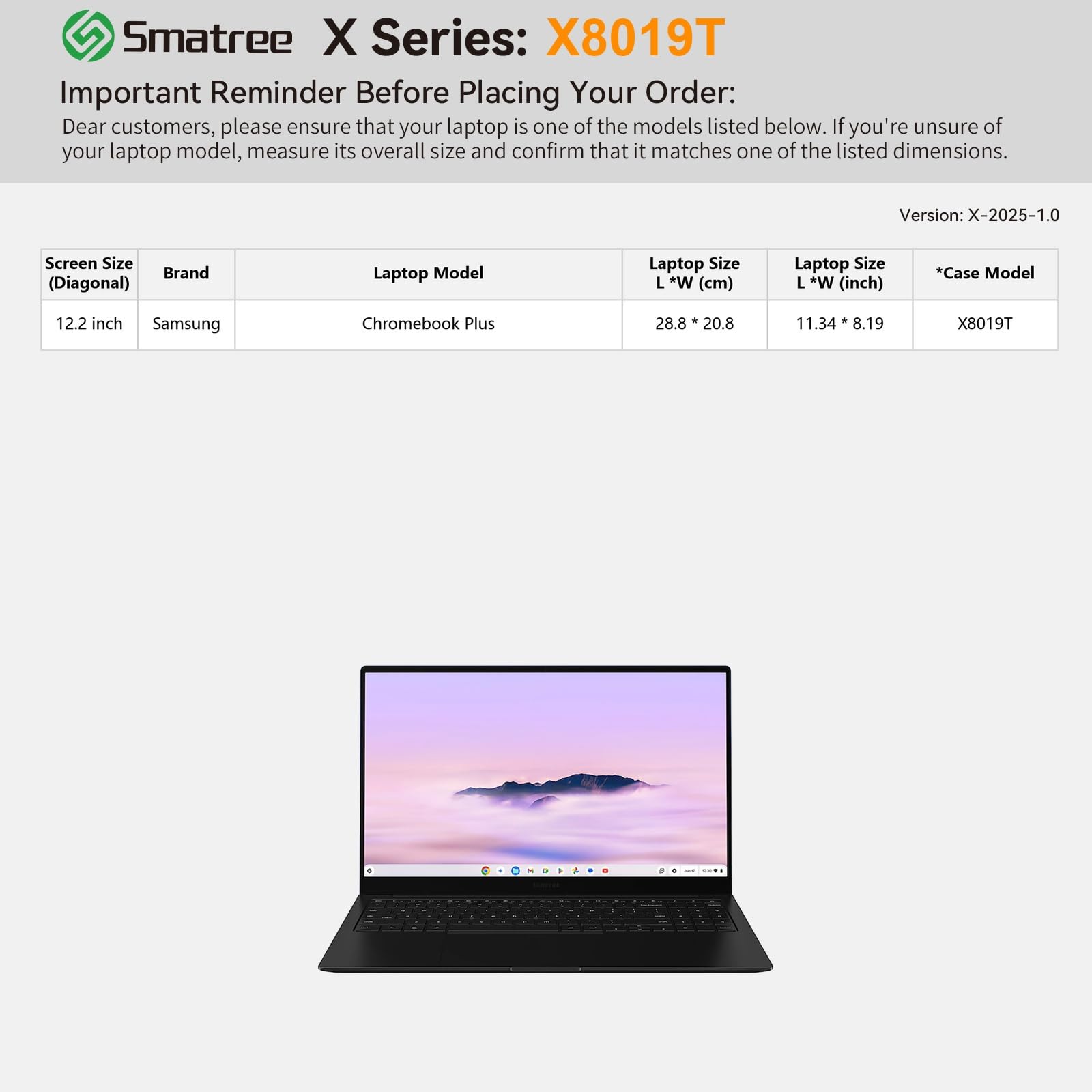 Smatree custodia rigida in EVA Compatible per 12,2 pollici Samsung Chromebook Plus, 12,2 pollici Samsung Chromebook Plus Notebook custodia borsa(Not per 15 pollici), bianco (X8019TW)