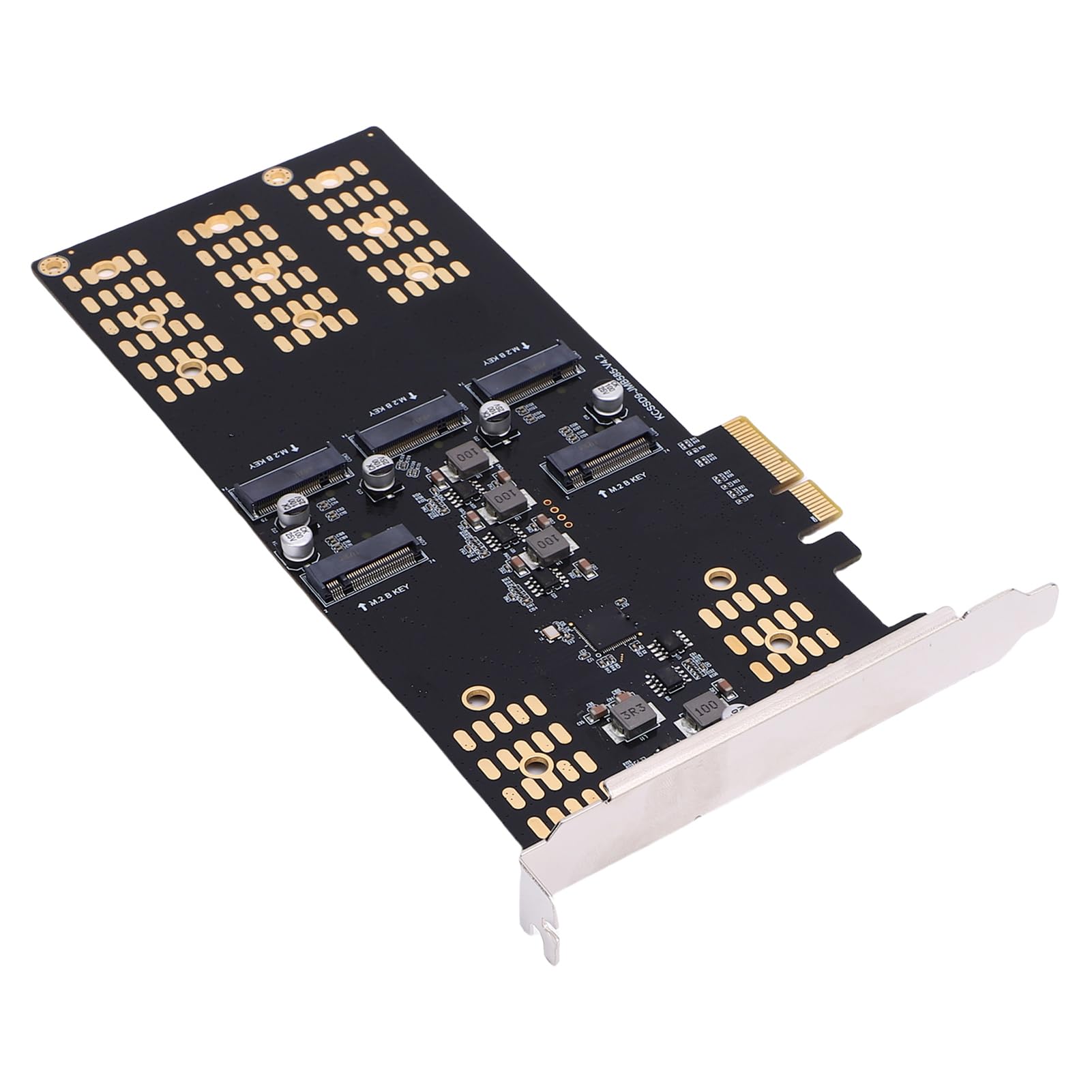 Generic Karta rozszerzeń M.2 PCIe Adapter z 5 Gniazdami na pięć Dysków SSD M.2 Serial ATA, łatwa Instalacja i Funkcja Plug and Play Umożliwiająca rozbudowę Pamięci Komputera, Trwała Płytka Drukowana i