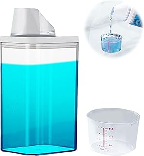 Dispensador de sabão líquido para lavanderia, organizador de lavanderia, amaciante de tecido com tampa para estimuladores de perfume de lavanderia, sabão em pó transparente - 1,05 g