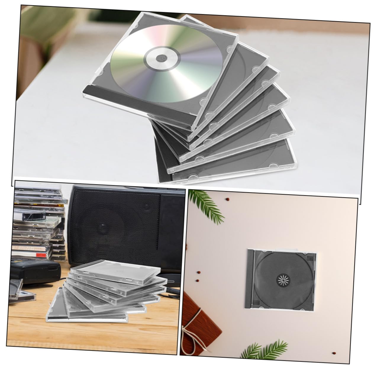 10 pezzi Custodie Trasparenti per CD Dvd in Plastica da Protezione Sicura per Dischi Contenitori Versatili per e Scuola Design Chiaro per Facile
