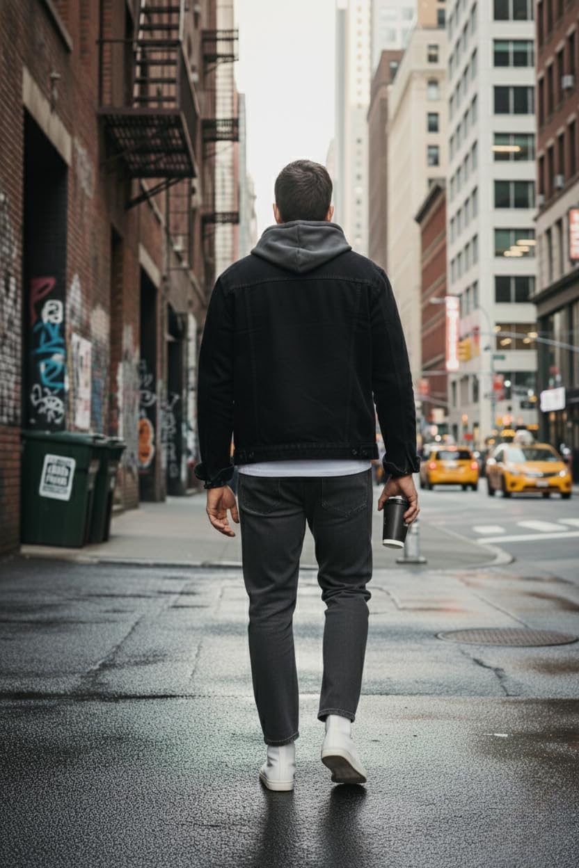 Men's Jeans Relaxed Fit Thigh Men Lined Jeans Soft Warm Comfort Casual Pants Stretch Tapered Athletic Fit Jeans Men - Image 3