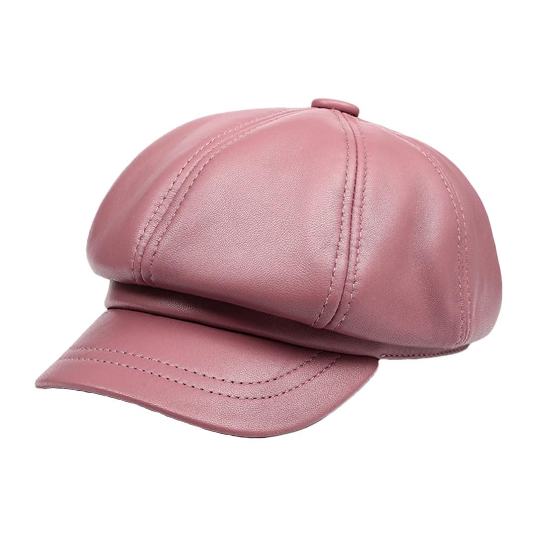 Gorra de invierno para mujer, de piel auténtica, estilo vintage