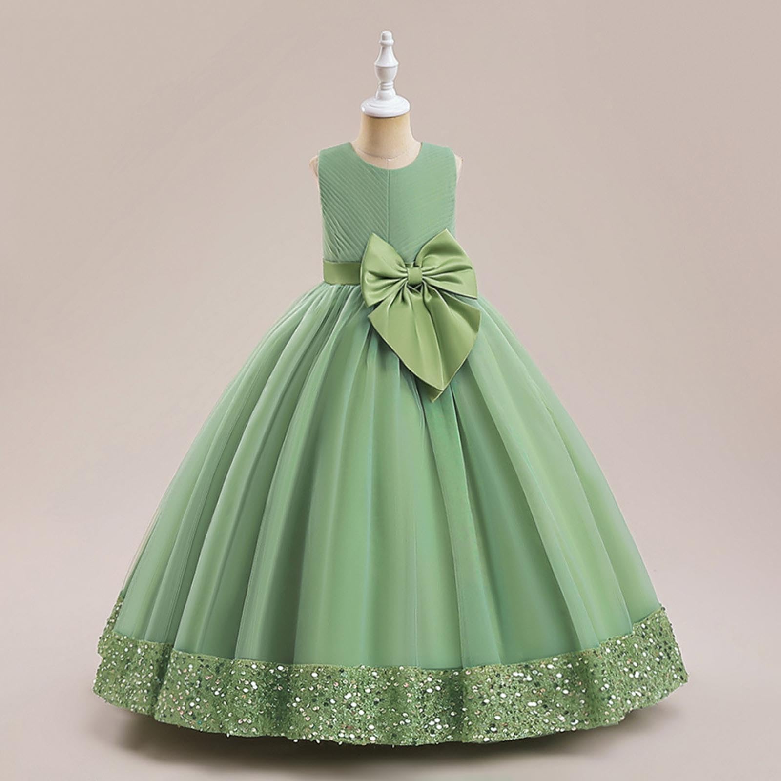 Elegant Kleider Mädchen Festlich Karneval Fasching Prinzessin Partykleider Mädchen Rundhals Ärmelloses Festival Freizeit Lässig Locker Bequeme