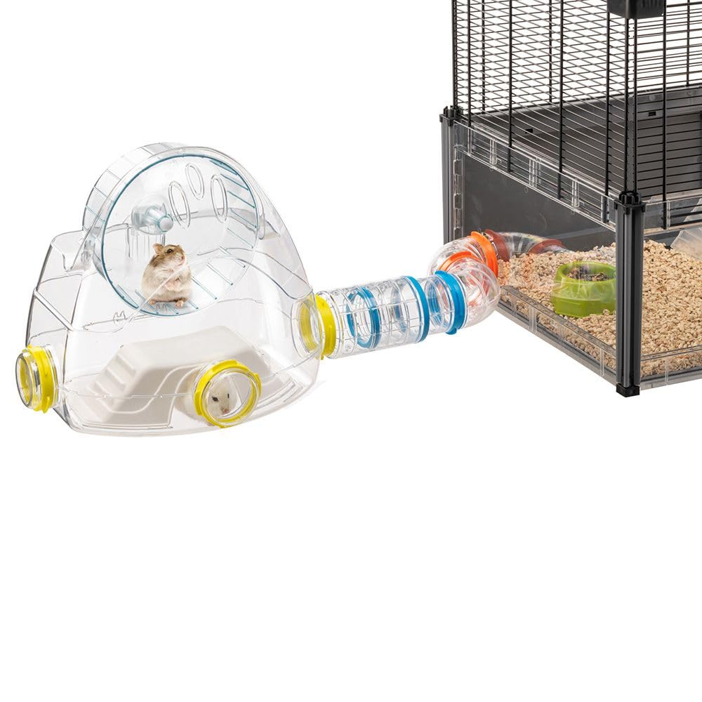 Ferplast Set Tubi Criceto, Accessorio Gabbia per Criceti, Totale 4 pezzi, include Palestra con Ruota per Criceto, Tunnel Criceto con Fori di Aerazione, e Raccordi, KIT GYM, Giochi per Criceti