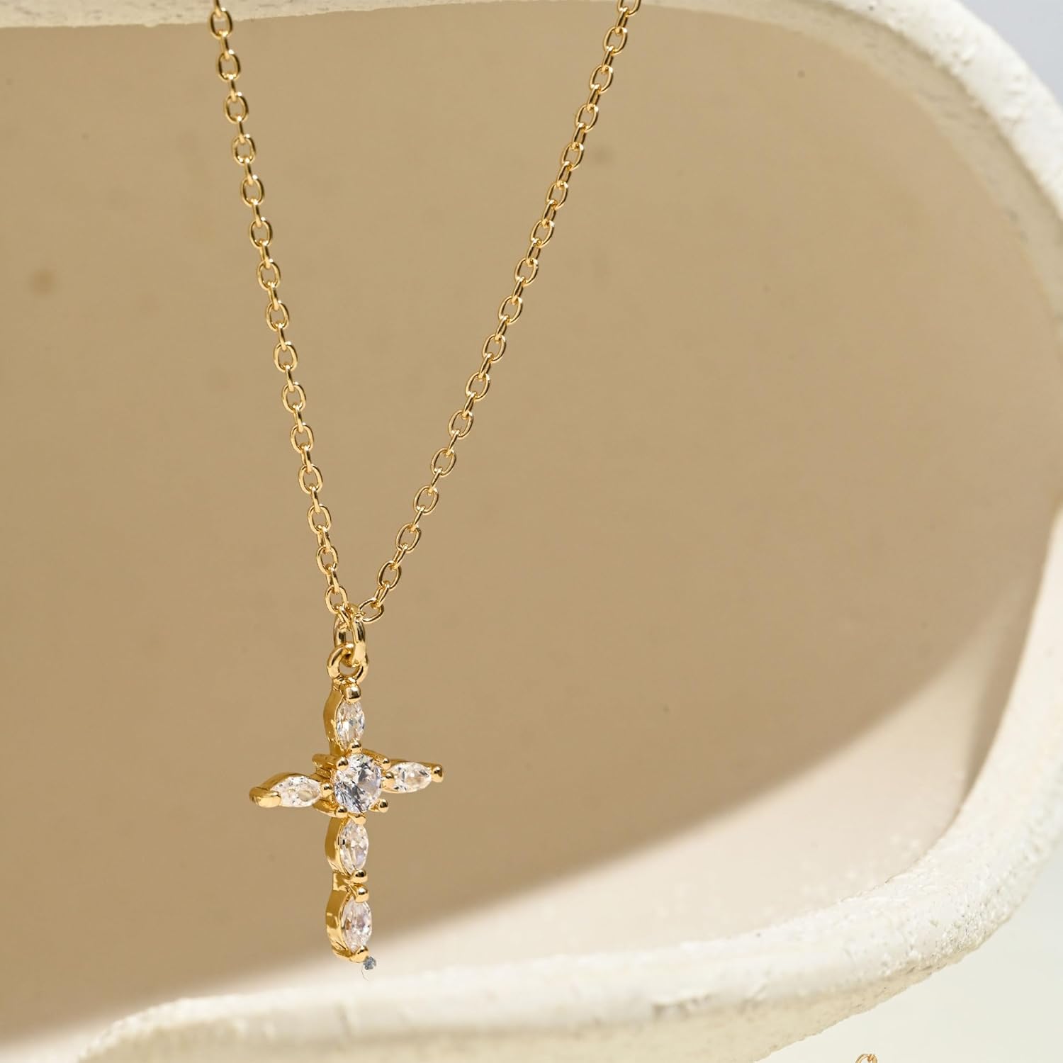 SEADAY Gold Cross Necklaces for Women,14K Gold Plated Cross Pendant Necklace,Faith Cross Necklace,Hypoallergenic & Adjustable Length,Christian Necklace Trendy Dainty Jewelry,Gifts For Women - Image 4