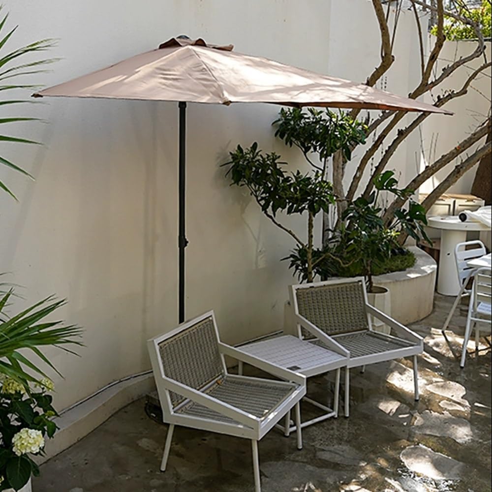 Halber Balkonschirm Sonnenschirm Rechteckig Wandschirm 270×150cm 250×130cm Halbschirm Für Balkone Wände Terrasse Höhenverstellbar(Burgundy,270x150cm/8.9x4.9ft)
