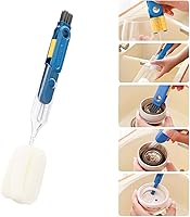 Vista 1 de Juego de cepillos de botella 5 en 1 para limpiar botellas multiusos, cepillo limpiador de huecos de botellas, cepillo de limpieza de tapas de tazas