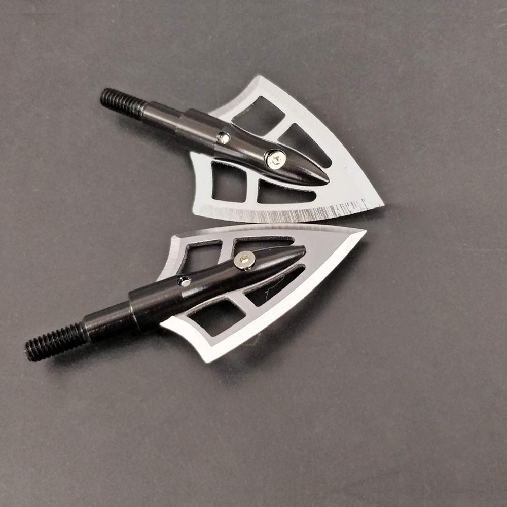 6/12x Tiro con L'Arco Broadheads Punte da Caccia 100 Grain Punte di Freccia Punte da Caccia Freccia da Caccia per Arco Composto Arco ricurvo