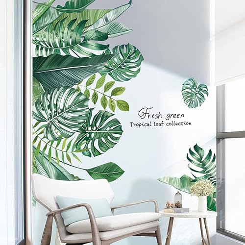 Green Tropical Leaves Wall Decal, Modowey Nature Palm Tree Leaf Plants Wall Sticker Art Murals, Waterproof Diy Wall Decor For Bedroom Living Room Classroom Offices Home Decoration #TOP5