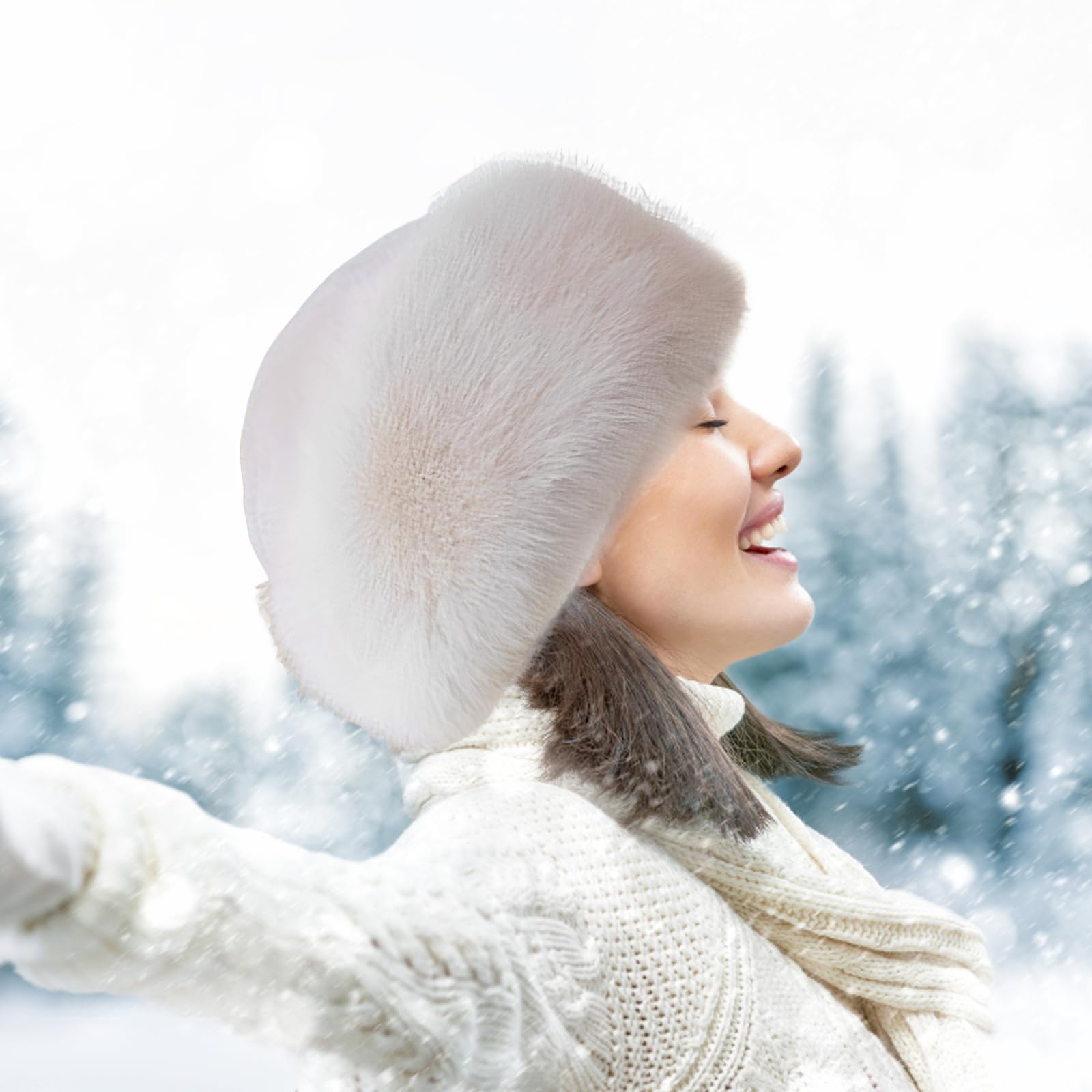 Uposao Hiver Fausse Fourrure Chapeau Thermique Chapeau pour Femmes Homme Super Épais Chaud Chapeau Dôme Béret pour Ski Snowboard Moto Camping Randonnée Cyclisme